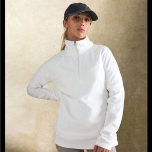 Columbia Sportswear Women’s White Quarter-Zip Fleece Pullover | Size M | Cozy
